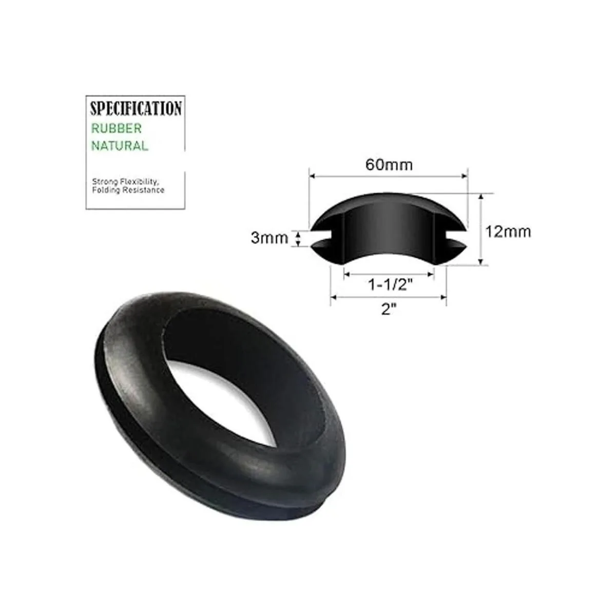 Ojal de goma de 2 pulgadas agujero de taladro de 2_2