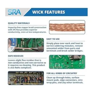 SRA Mecha de soldadura con tira trenzada de cobre tejida_2