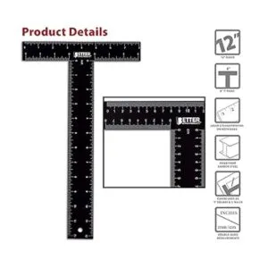 T Square regla T regla de metal en T de 12 pulgadas_3