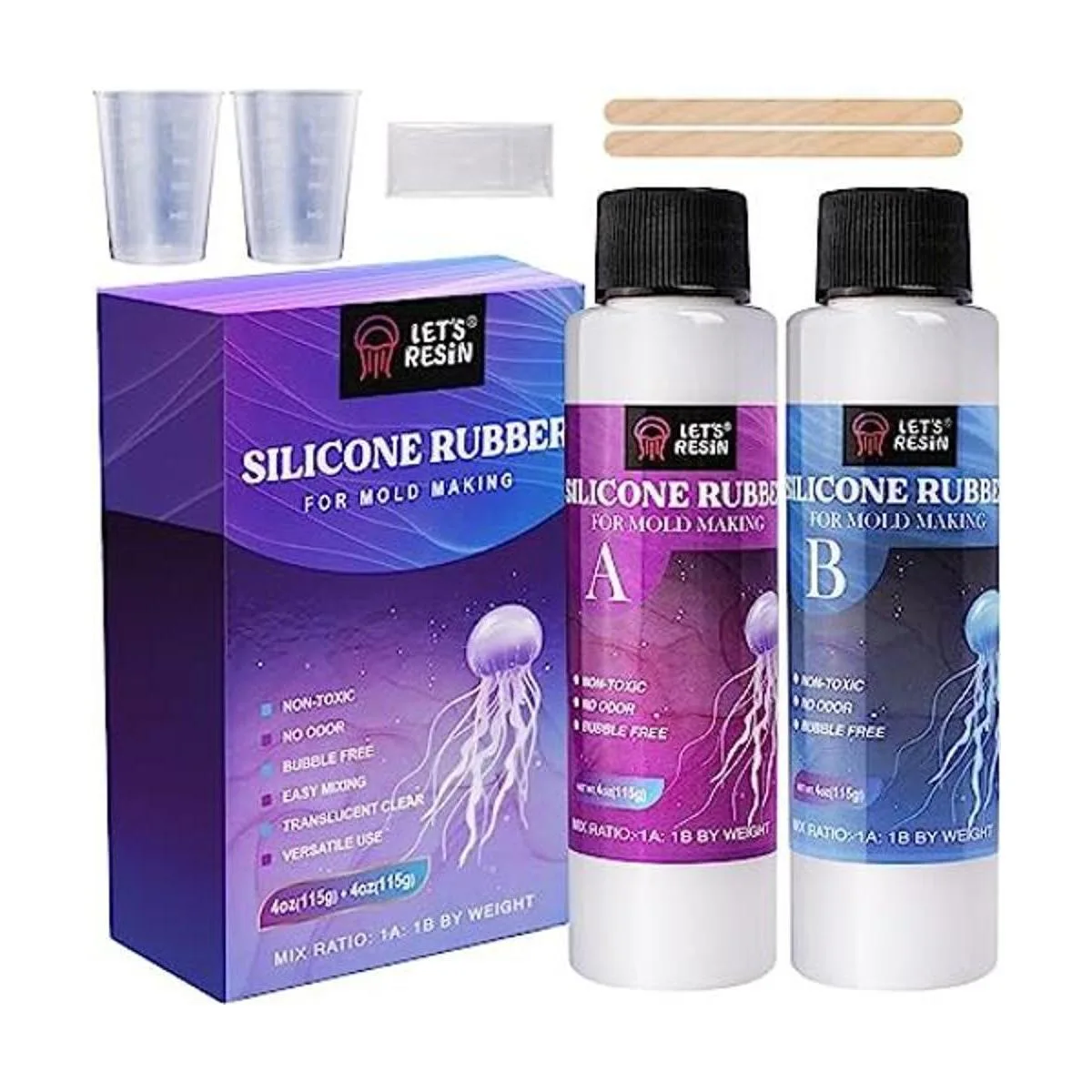 LETS RESIN Kit de prueba de moldes de silicona de 8_1