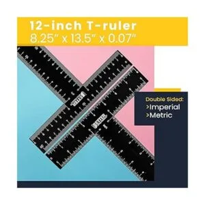 T Square regla T regla de metal en T de 12 pulgadas_4