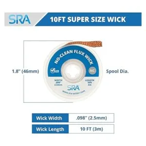 SRA Mecha de soldadura con tira trenzada de cobre tejida_4