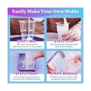 LETS RESIN Kit de prueba de moldes de silicona de 8_6