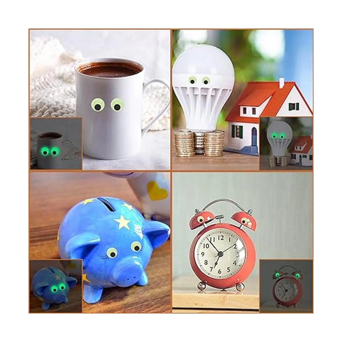 UPINS 500 unidades autoadhesivas que brillan en la_7