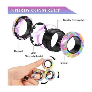 Juego de 9 anillos magnéticos giratorios juguetes_2