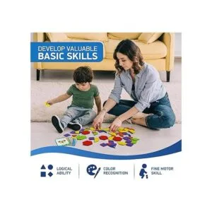 MEA TOYS 155 bloques de patrón de madera con 24 tarjetas_5