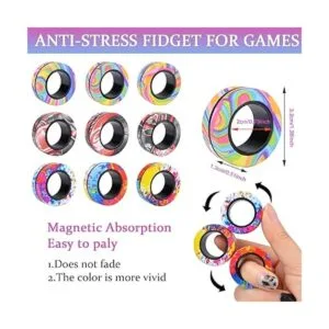Juego de 9 anillos magnéticos giratorios juguetes_3