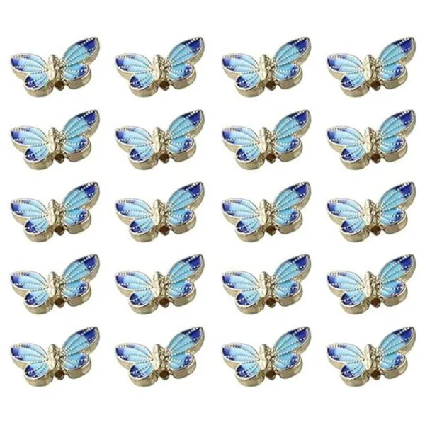SYBKED 20 piezas Cloisonne Creativity Butterfly Beads Mini_1