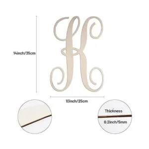 Letras cursivas de madera K para decoración de pared_2