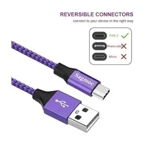 Sagmoc Type C Charger Cable Purple USB C Rapid Charging_2