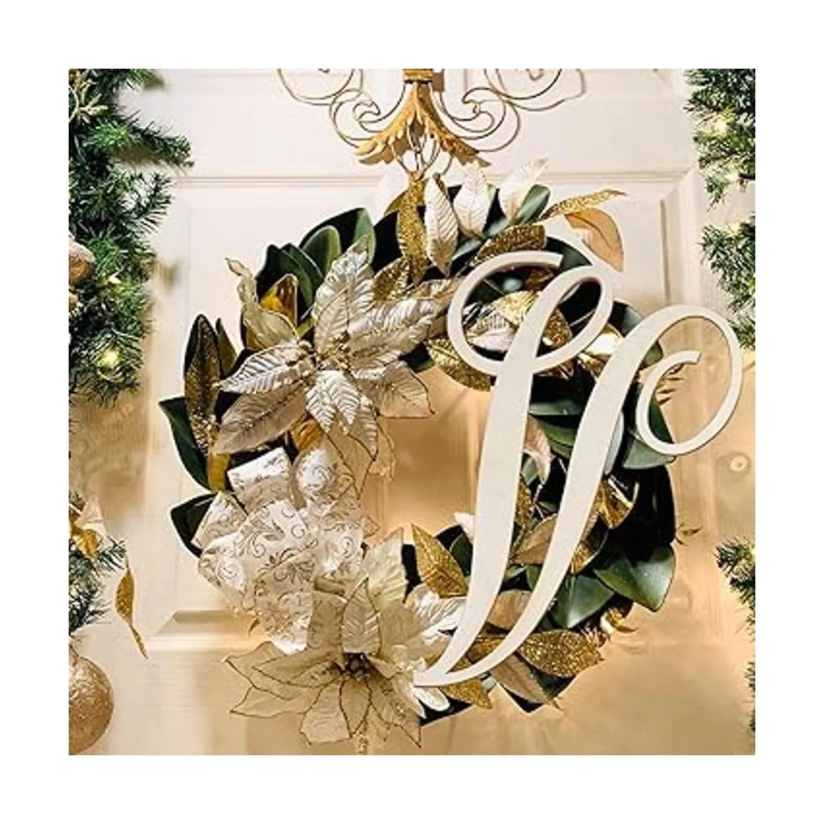 Letras cursivas de madera K para decoración de pared_6