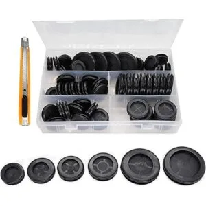 Kit de ojales de goma negra 52 piezas de tapón de goma_2