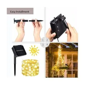kemooie Paquete de 2 luces solares 100 luces LED de 33_7