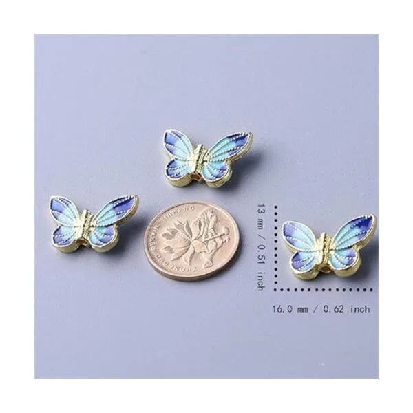 SYBKED 20 piezas Cloisonne Creativity Butterfly Beads Mini_2