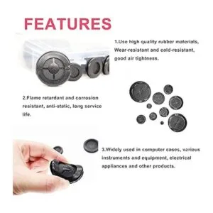 Kit de ojales de goma negra 52 piezas de tapón de goma_4