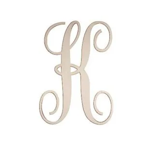 Letras cursivas de madera K para decoración de pared_1