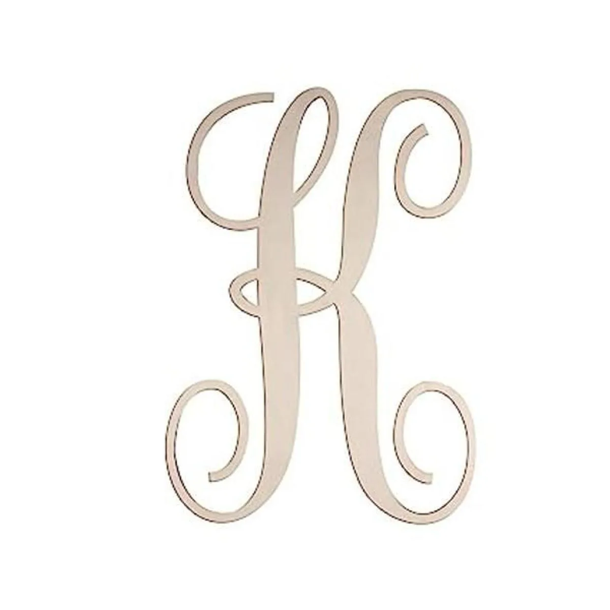 Letras cursivas de madera K para decoración de pared_1