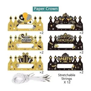 24 sombreros de corona para fiesta de Año Nuevo 2022 para_4