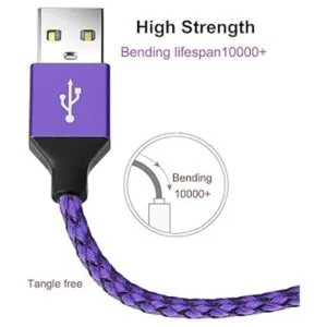 Sagmoc Type C Charger Cable Purple USB C Rapid Charging_4