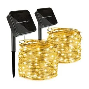 kemooie Paquete de 2 luces solares 100 luces LED de 33_1
