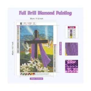 NAIMOER Kits de pintura de diamantes de cruz religiosa_2