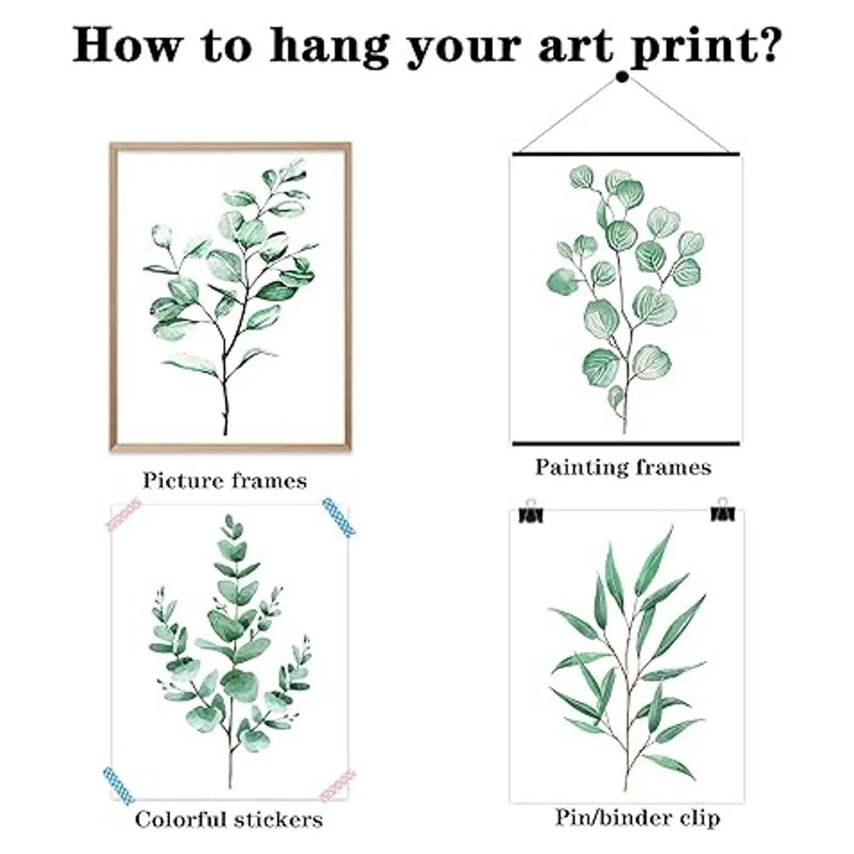 Decoración verde salvia plantas botánicas impresiones_5