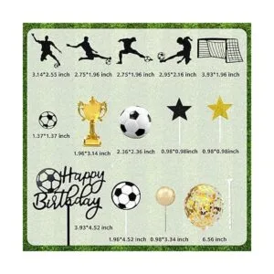 28 piezas de decoración de pastel de fútbol para futbol_3