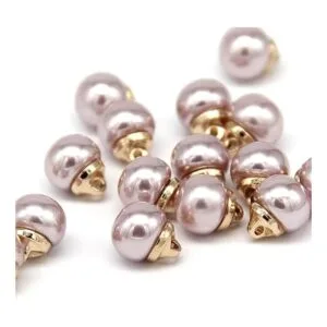 USOSOU Botones redondos de perlas de imitación rosadas de_3