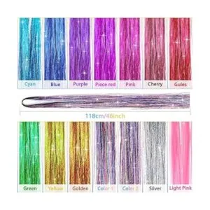 Mckanti 14 Colors Hair Tinsel Kit with Tool 47 inch 2800_3