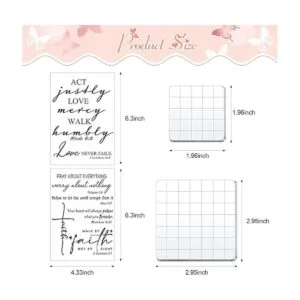 Juego de 8 sellos de goma transparente con versículos de_2