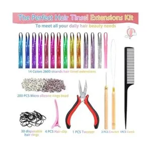 Mckanti 14 Colors Hair Tinsel Kit with Tool 47 inch 2800_2