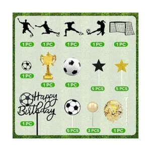 28 piezas de decoración de pastel de fútbol para futbol_2