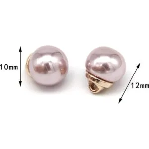 USOSOU Botones redondos de perlas de imitación rosadas de_4