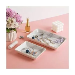 PUDDING CABIN Plato de joyería de mármol paquete de 2_5