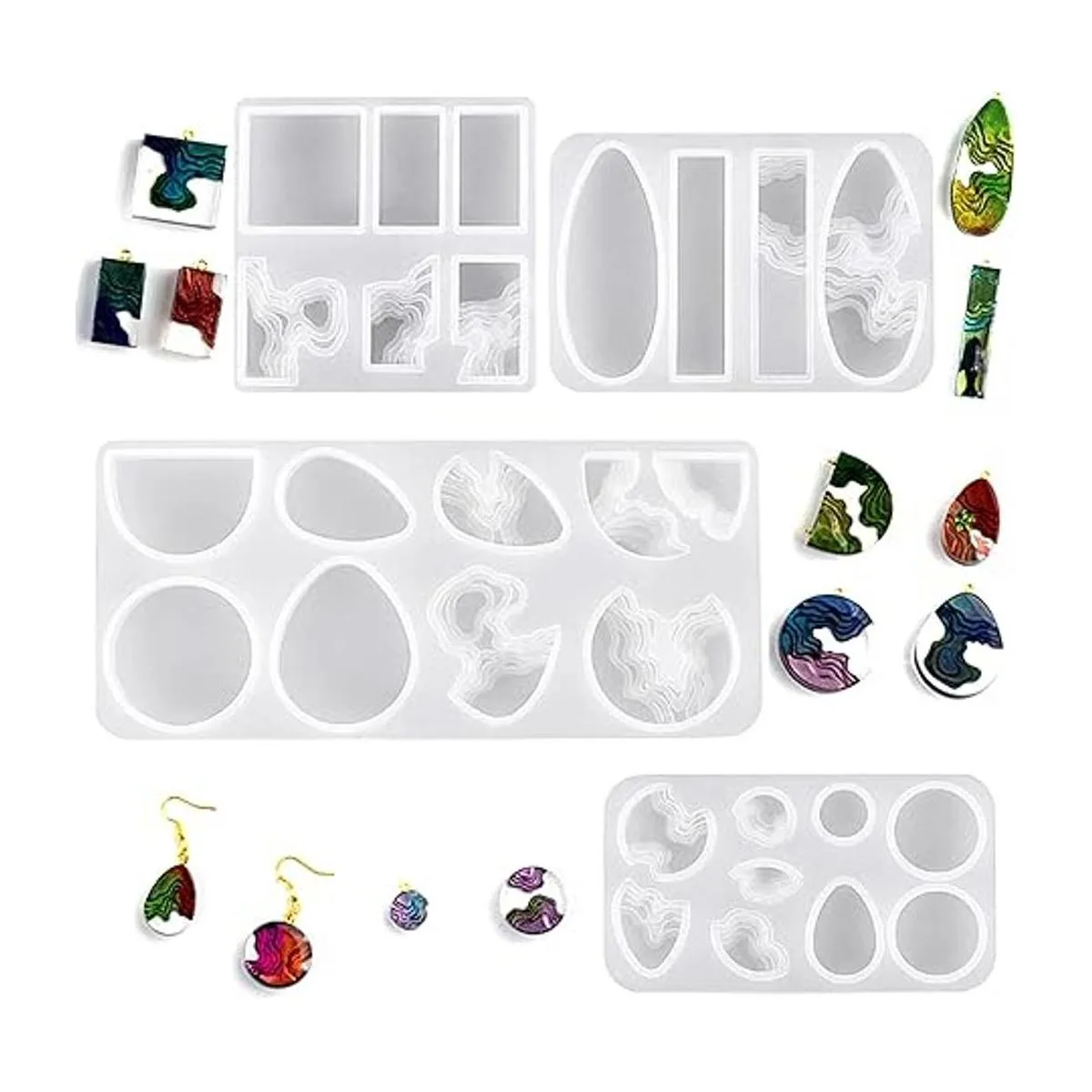 ZQYSING Moldes colgantes de resina de isla moldes de_6