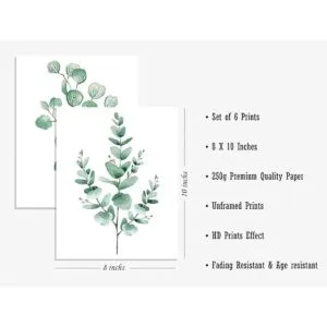 Decoración verde salvia plantas botánicas impresiones_3