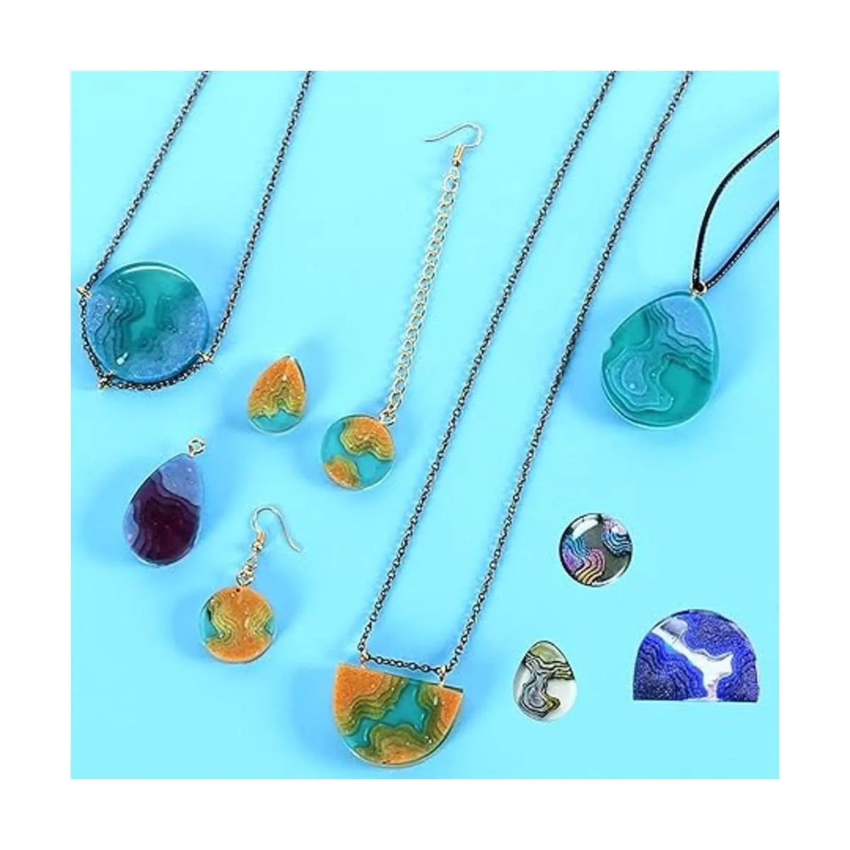 ZQYSING Moldes colgantes de resina de isla moldes de_5