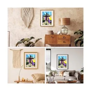 NAIMOER Kits de pintura de diamantes de cruz religiosa_3