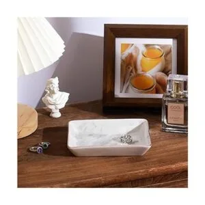 PUDDING CABIN Plato de joyería de mármol paquete de 2_4