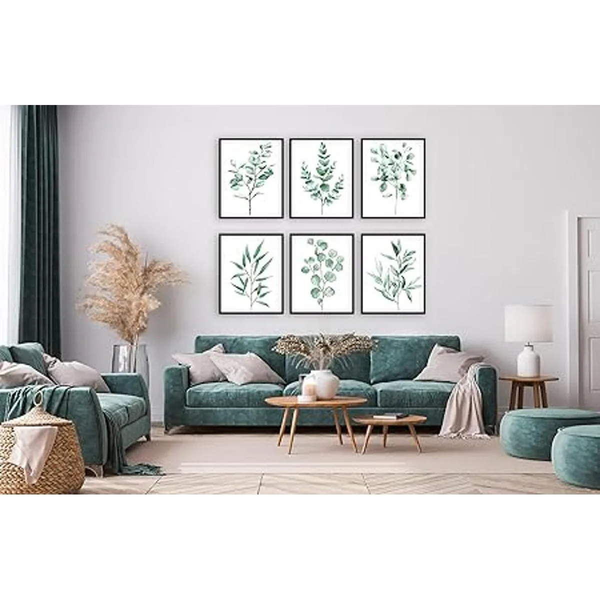 Decoración verde salvia plantas botánicas impresiones_4