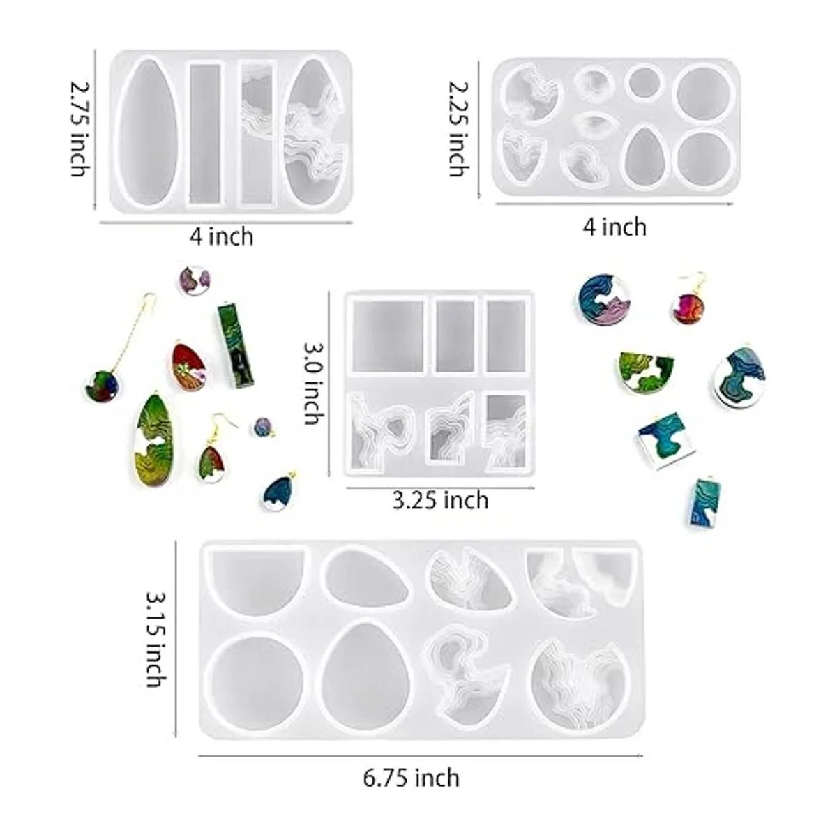 ZQYSING Moldes colgantes de resina de isla moldes de_3