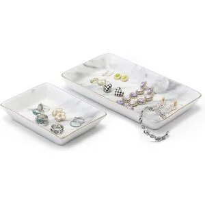 PUDDING CABIN Plato de joyería de mármol paquete de 2_2