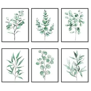 Decoración verde salvia plantas botánicas impresiones_1