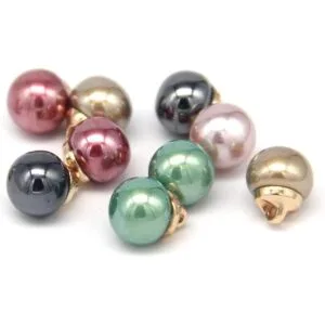 USOSOU Botones redondos de perlas de imitación rosadas de_6