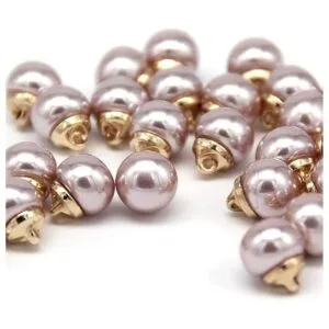USOSOU Botones redondos de perlas de imitación rosadas de_2