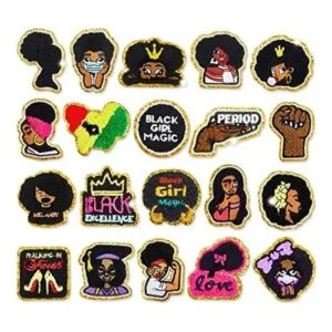 28 parches bordados de felpilla para niña negra parches_1