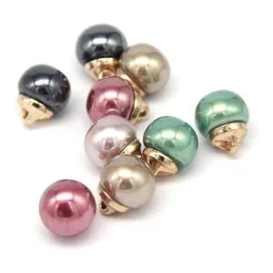 USOSOU Botones redondos de perlas de imitación rosadas de_5