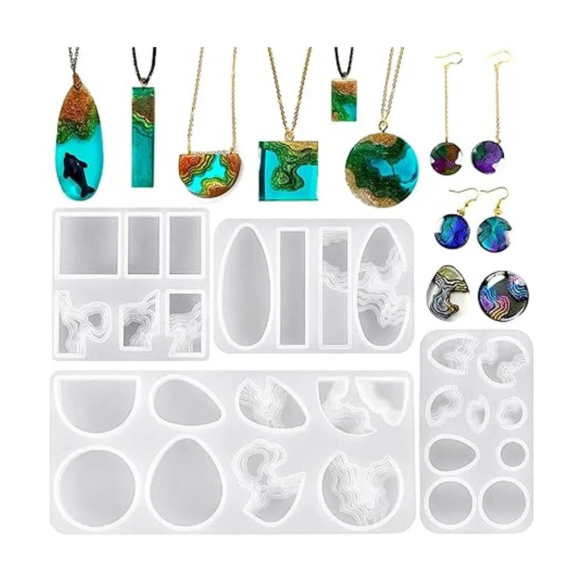 ZQYSING Moldes colgantes de resina de isla moldes de_1