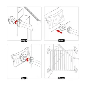 Protector de pared para puerta de bebé paquete de 4 tazas_5
