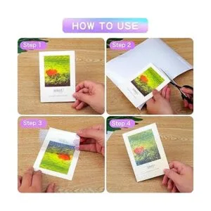 Papel adhesivo holográfico 24 hojas de vinilo laminado_5